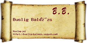 Buslig Balázs névjegykártya