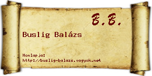 Buslig Balázs névjegykártya