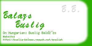 balazs buslig business card